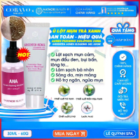 BỘ Ủ VÀ LỘT MỤN ( Ủ mụn AHA ACNES PUSHING SOLUTION 30mI - Lột mụn GREENTEA ACNES CLEARING GEL 60g ) 