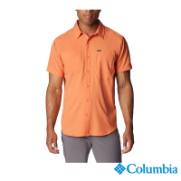 Columbia 哥倫比亞 男款-超防曬UPF50快排短袖襯衫-橘紅 UAE15170AH / S23