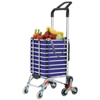 Small Trolley, Household Folding Shopping Bag, Handle, Vegetable Cart, Basket, Stair Climbing Cart