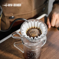 MHW-3BOMBER 50 Pieces Cake Coffee Filter Paper 1-4 Cup Basket Espresso Filters Disposable Pour Over Dripper Barista Accessories