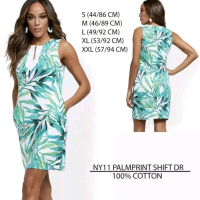 ny11 palm print shift dress