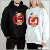 Áo hoodie pulôver Bear Never Let Go, áo khoác unisex phong cách streetwear dành cho nam và nữ
