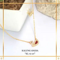 KALUNG EMAS RANTAI SET LIONTIN TERBARU MODEL ANGSA EMAS ASLI KADAR 8K (375) & 16K (700) KODE KL42-24