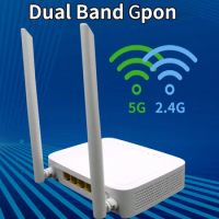3/5/6Pcs 5G Gpon ONU H3-2S 4GE+2USB+2.4/5G WIFI Dual Band ONT Gpon Have Optical Fiber Router Second hand Without Power OLT trink