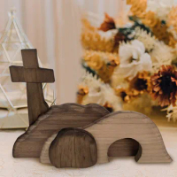 Easter Decorative Resurrection Scene Set He Is Risen Wooden Tabletop Centerpieces Decorations The Tomb Was Decor декор