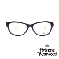 【Vivienne Westwood】光學鏡框英倫風(紫/象牙白-VW349V 03)