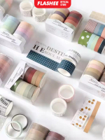 Flashee 10 Rolls Washi Tape Deco Masking Tape Jurnal  Scrapbook Kertas