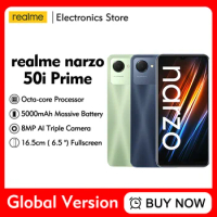 Global Version realme Narzo 50i Prime 6.5'' 4/64GB Smartphone 5000mAh Massive Battery Large Display Powerful Octa-core Processor