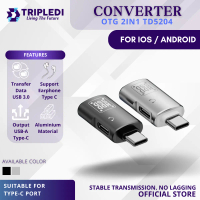 TRIPLEDI OTG 2IN1 Type-C To USB 3.0 Type C TD5204 Aluminium Earphone Audio Converter Adapter Flashdi