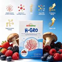 【Buy 3 get 1 free】KidGlow H-GRO Height Booster Calcium 30 Chewable Tablets | Tiger Milk Mushroom Mix