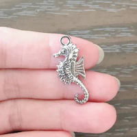 10PCS DIY Charm Large Sea Horse Charm Zinc Alloy Ocean Seahorse Pendant Charm for Bracelet Necklace Earrings Jewelry Making