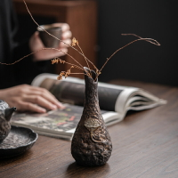 日式復古干花花瓶創意客廳陶瓷花器插花瓶花藝裝飾簡約禪意小擺件