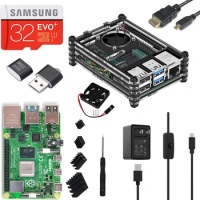 New Raspberry Pi 4 Model B 1GB/2GB/4GB RAM Starter Kit with 32GB Micro SD Card Preloaded Noobs USplug