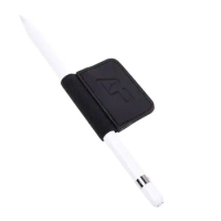 15mm Pencil Holder Sticker Case for Apple Black Stylus Pen Protective Sleeve PU Belt Adhesive Sticker