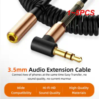 1~5PCS New Elbow Spring Audio Cable Type C to 3.5mm Jack Adapter Cable Speakers Car Type-C To 3.5 Phone Accessories USB C