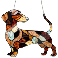 Window Hanging Funny Window Decor Funny Stained Glass Window Decor Lovely Unique Dachshund Suncatcher Dachshund Gifts supplies