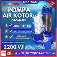 MAXPUMP Mesin Pompa Celup Air Kotor 3HP submersible pump Kolam ikan 4inch 220v D50-7-2.2+Float
