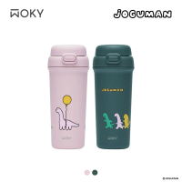 【WOKY 沃廚】《LINE FRIENDS》WOKY meets JOGUMAN 鈦陶瓷雙飲杯500ml-2入組#A蘋香食光(綠) + B幸福繚繞(白)-A蘋香食光(綠) + B幸福繚繞(白)