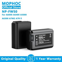 MOPHOC 1500mAh NP-FW50 NP FW50 Battery + LED USB Dual Charger for Sony A6000 A6400 A6300 A6500 A7 A7II A7RII A7SII A7S A7S2 A7R