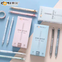 6/12PCS DM902 Precision Quick-drying Press Gel Pen, Ins St Needle Tube 0.5 Black Neutral Pens for Writing Cute Stationery
