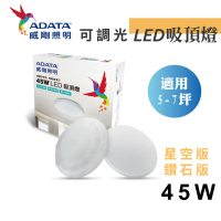 【ADATA 威剛】45W LED快拆吸頂燈 白光 鑽石版&amp;星光版(三段調光 快速安裝)