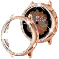 40mm 44mm PC Screen Protector Case Compatible for Samsung Galaxy Watch Active 2 Luxury Protection Watch Case Diamonds Protector
