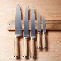 【KitchenCraft】刺槐木磁吸刀架 45cm(刀座 刀具收納)