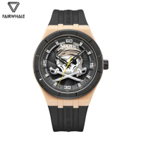 2024 Hot Fashion Watch For Men Luxury Brand Mark Fairwhale Leather Strap Swiss Movement Skull Replica Quartz Wristwatch Reloj