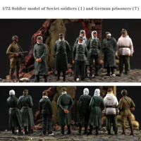 1/72 Soldier model of Soviet soldiers (1) and German prisoners (7) Eastern Battlefield Colored finished soldier model