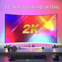 27-inch 2K75Hz game high-definition curved IPS display compatible with VGA/HDMI, suitable for connecting device tablets