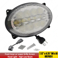 RE181963 Big Oval 65W Led Work Light Replaces John Deere Tractor Front Inner or Lower Grille Screen Hood Light x1pc