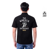 Aerostreet Workshirt Kemeja Boxy Black Brotherhood Series Kemeja Boxy Lengan Pendek Black L