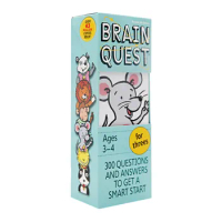 Brain Quest, for Threes Ages, Children's books aged 2 3 4 5 Q&amp;A learning Trivia Cards English book 9780761166634