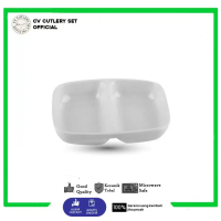 Piring Sambal Sekat 2 Putih MELAMINE GLORI 332 Piring Dapur Masak