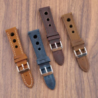 Retro Crazy Horse Leather Watch Strap 18mm 20mm 21mm 22mm Watch Strap Watchband Blue Brown Coffee Quick Release Wristband