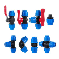 1Pcs With Handle Ball Valve Joint Controller Metal Plastic Core Pneumatic Connector Pipe Fittings 20mm 25mm 32mm
