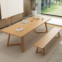 北歐全實木客廳大長書桌簡約家用辦公腦桌學習桌臥室寫字桌椅組合