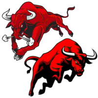 CC55 Red Angry Bull PVC Sticker Decal For Wall Window Suitcase Laptop Mirror Scooter Moto Car Stickers