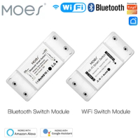 MOES DIY Bluetooth Wi-Fi Smart Light Switch Timer Smart Life APP Wireless Remote Control Works with Alexa Google Home