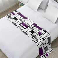 Abstract Square Modern Art Purple High Quality Bed Flag Hotel Cupboard Table Runner Parlor Wedding Home Decor Bed Runner