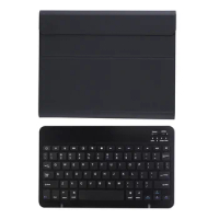Tablet Case+Bluetooth Keyboard for iPad Air4 10.9 Inch Flip Case Leather Case Tablet Stand(Black)