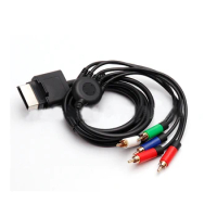 100PCS 1.8m Black Component AV audio video 5RCA Cable For Xbox 360 Slim Games Accessories