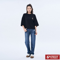 女輕磅中直筒牛仔褲-酵洗藍【5th STREET】【APP下單享4%點數】
