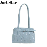 JUSTSTAR Fashion Candy Color Versatile Womens Bag Special-Interest Design กระเป๋าสะพายความจุขนาดใหญ่