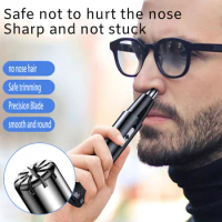 Electric Nose Hair Trimmer USB Rechargeable Portable Men Mini Nose Hair Trimmer Eyebrow Shaver Nose Ear Hair Clipper Cutter
