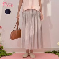 Pink*柔滑拼接設計感長裙 (2色) Y1602AD