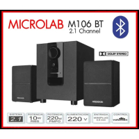 (ใส่MTRPDSEP9 ลด20%) Microlab M106BT ลำโพงขนาดเล็ก รองรับบลูทูธ ระบบเสียง 2.1Ch. รับประกันศูนย์ไทย 1