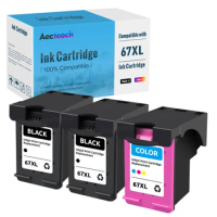 Aecteach 67XL Ink Cartridge For HP 67 For HP67 For HP67xl Deskjet 2723 2721 2700 6020 6052 6055 6420 6452 Deskjet 4140 Printer