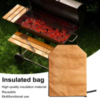 Insulated Bbq Bag Thermal Barbecue Blanket Portable Bbq Insulated Bag Reusable Thermal Food Storage Pouch for Outdoor Bbq