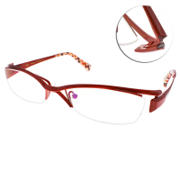 【EOS】輕盈半框鈦系列眼鏡(橘紅#J1009 L06)